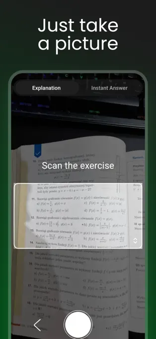 Solvee homework scanner interface